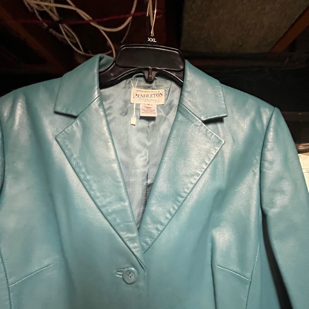 Pendleton Blue Leather Jacket - Picture 8 of 9